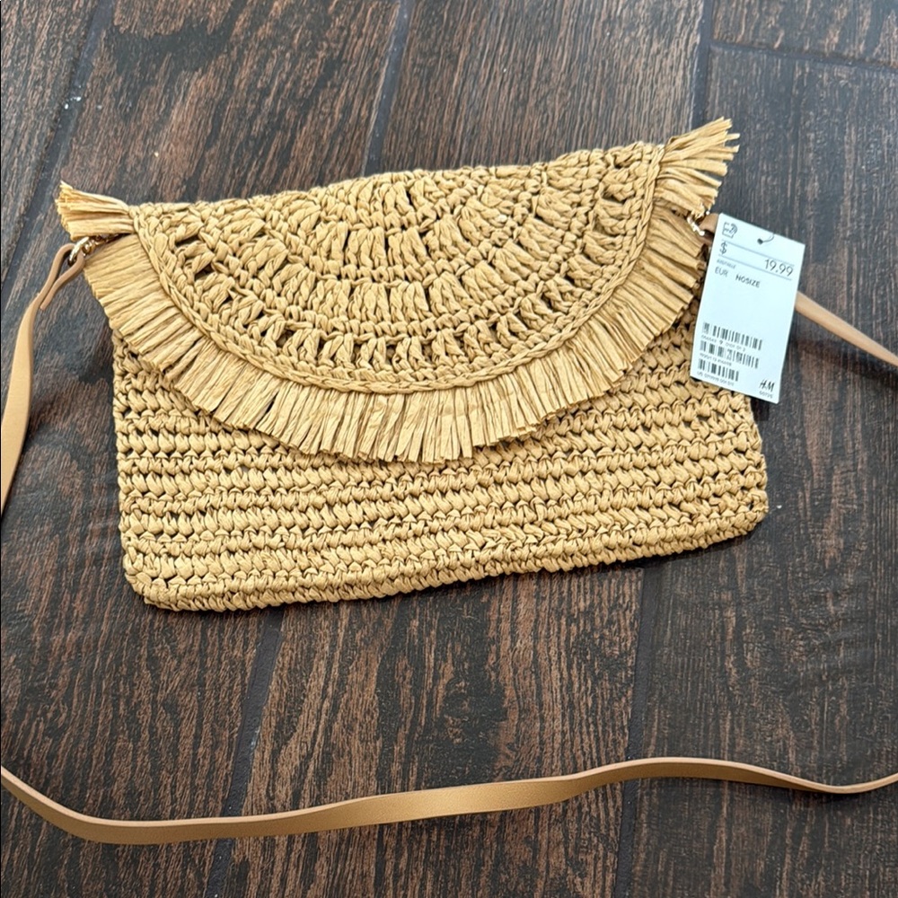 H&M Tan Crossbody Bag with Fringe Detail